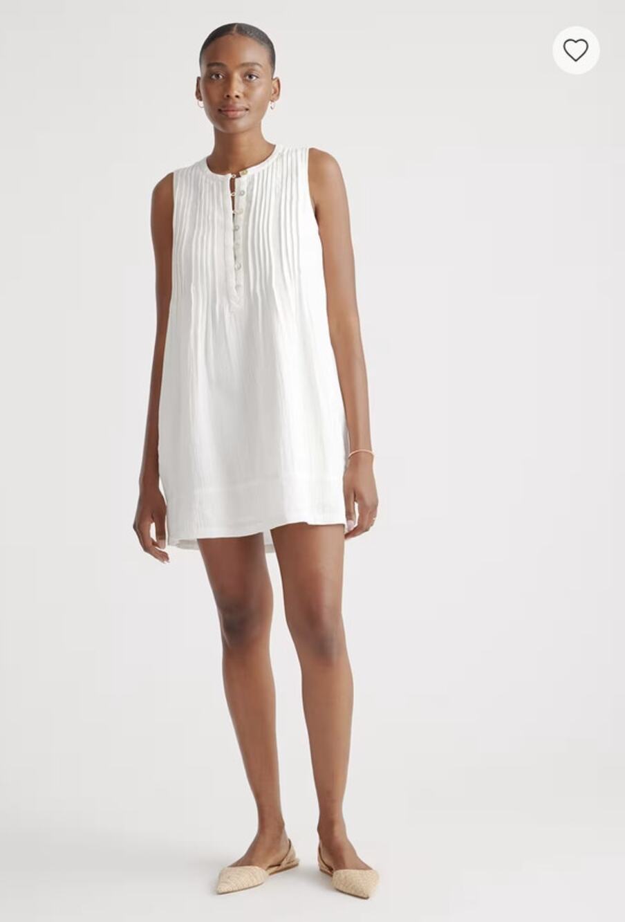 Quince 100% Organic Cotton Gauze Sleeveless Swing Dress XS NWOT